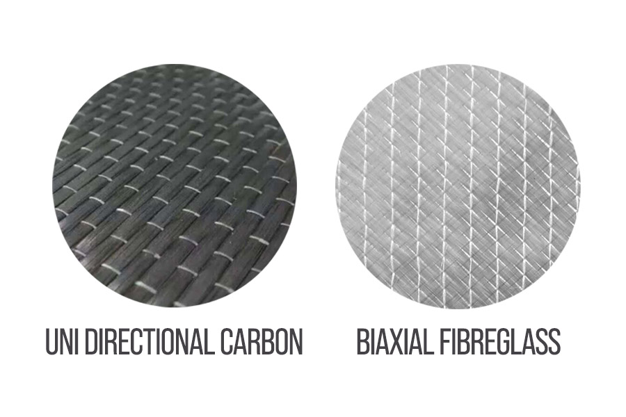 Hybrid Fibreglass + UD Carbon