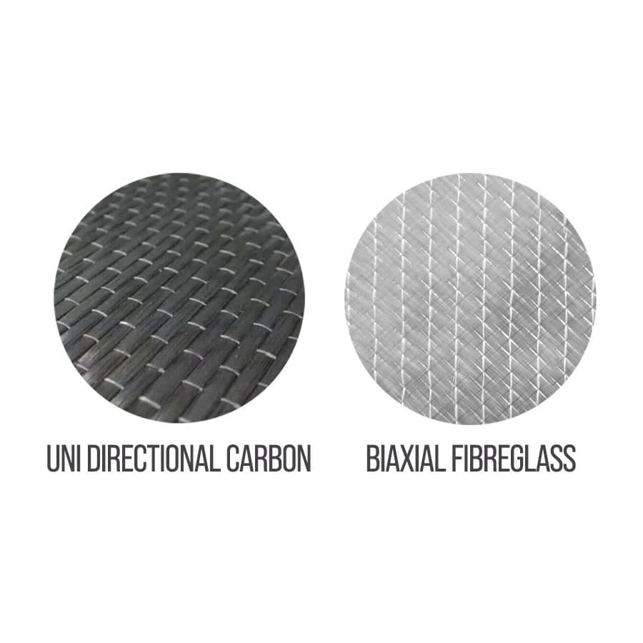 Hybrid Fibreglass + UD Carbon Beam